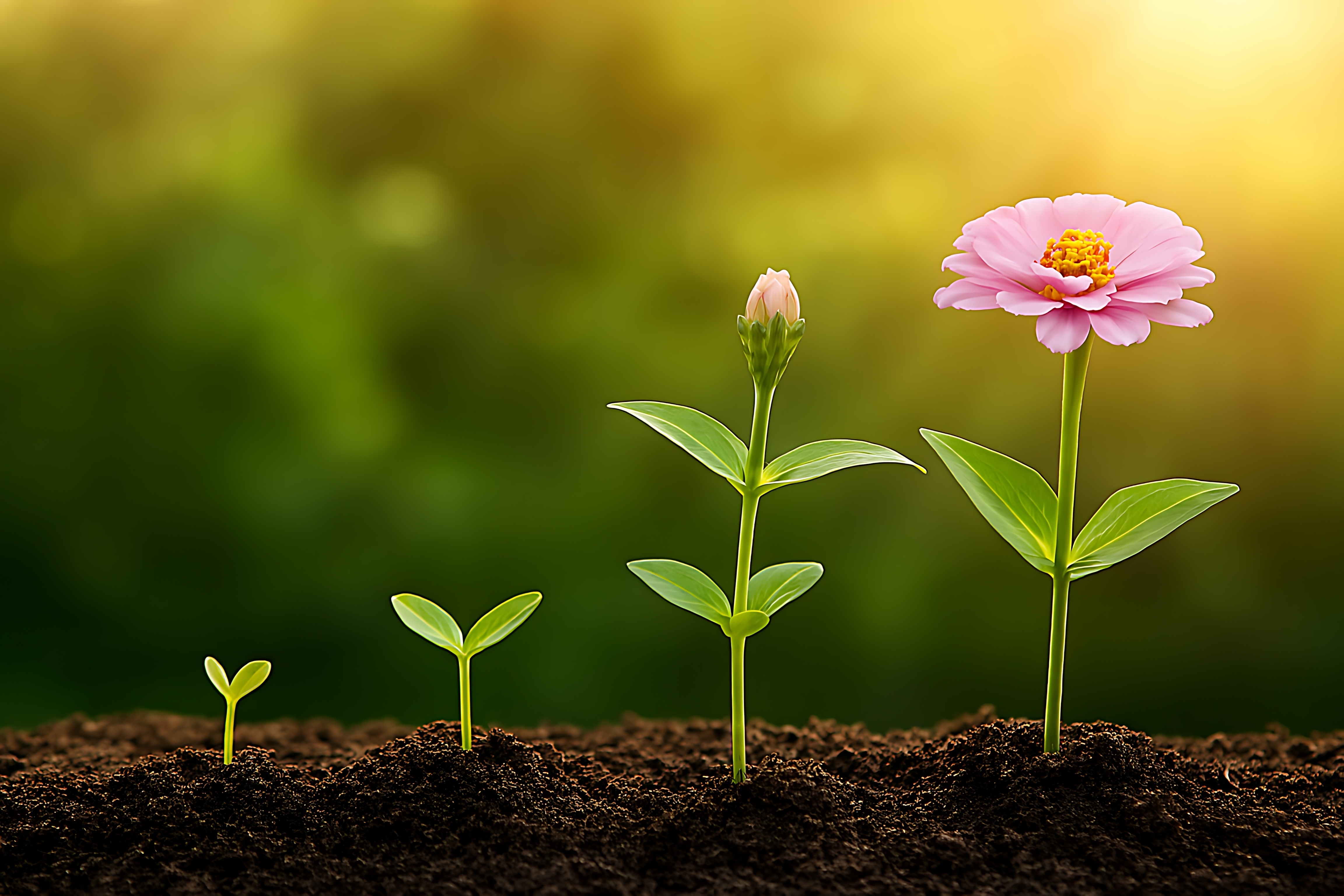 Flowers representing growth from individual insight to population impact